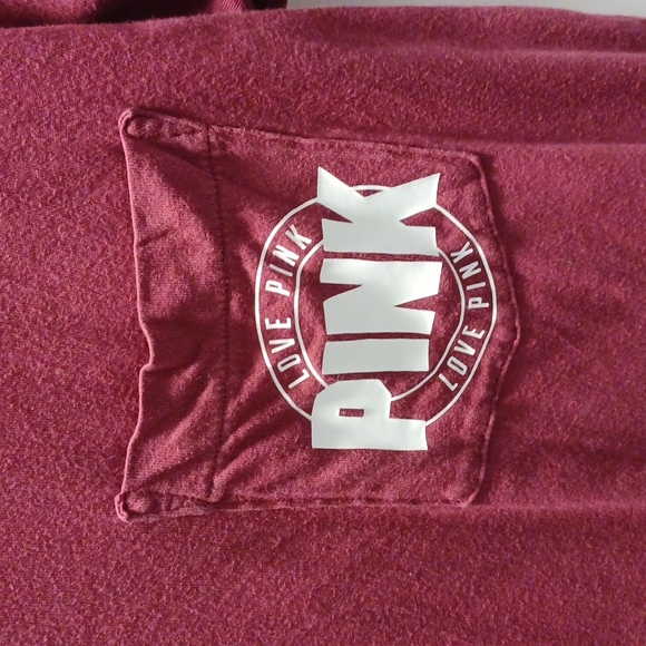 Pink Victoria Secret pocketed tee size xs pink on back and on pocket love - Picture 4 of 8